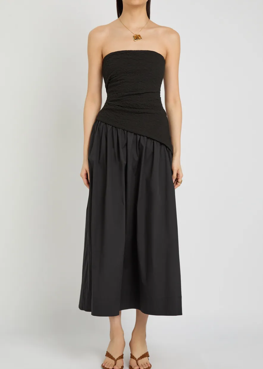 Nia strapless stretch-cotton midi dress