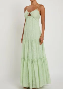 Nicky embroidered tiered chiffon maxi dress