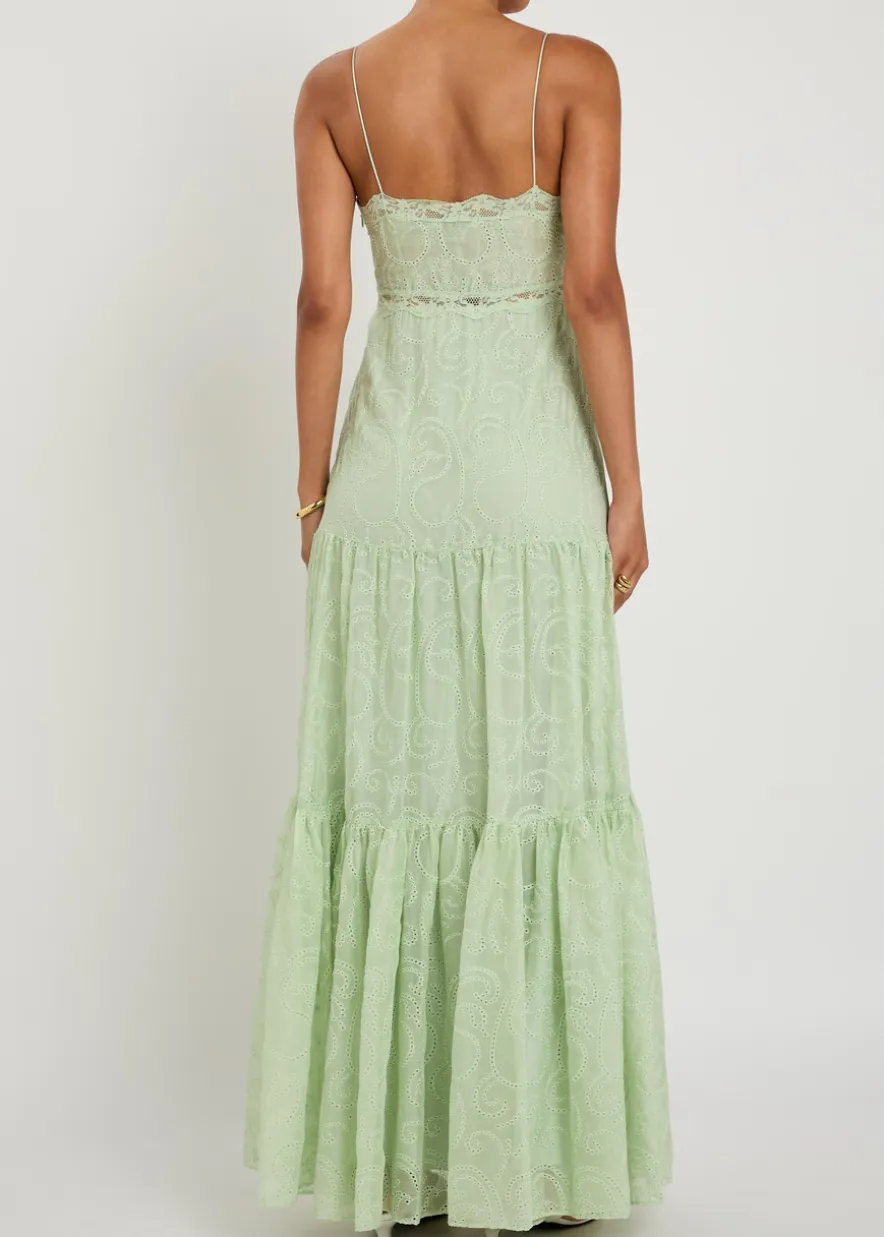 Nicky embroidered tiered chiffon maxi dress