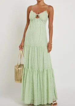 Nicky embroidered tiered chiffon maxi dress