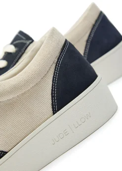 Nico panelled grained leather sneakers