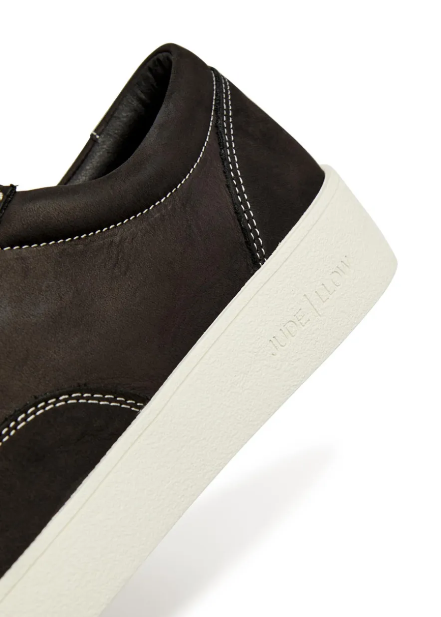 Nico panelled nubuck leather sneakers
