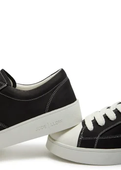 Nico panelled nubuck leather sneakers