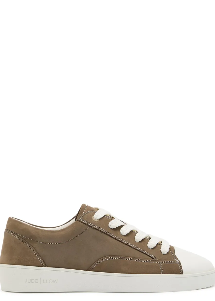 Nico panelled nubuck leather sneakers