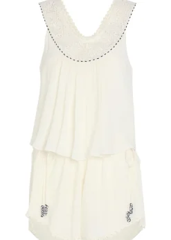 Nilany lace-trim silk-georgette playsuit