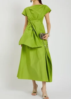 Nila twisted taffeta midi dress