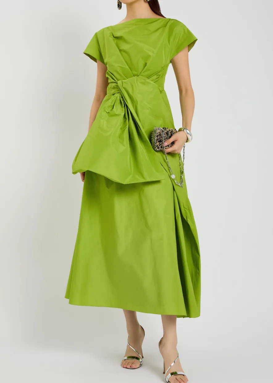Nila twisted taffeta midi dress