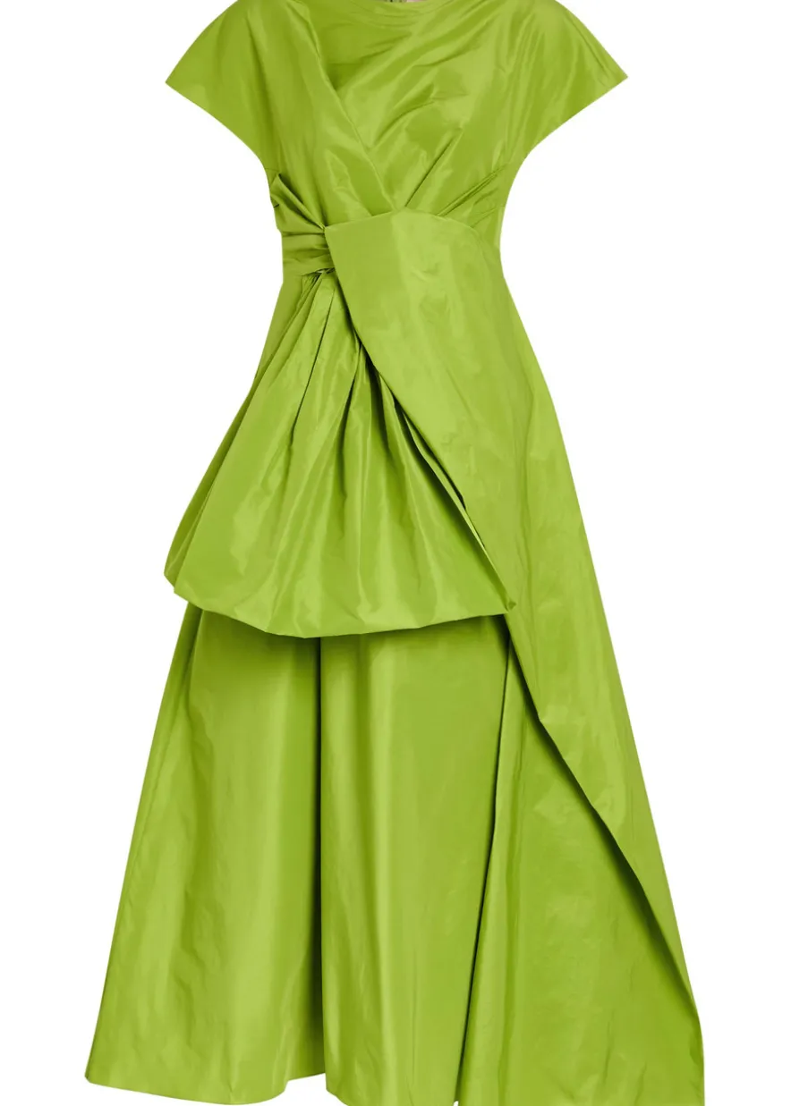 Nila twisted taffeta midi dress