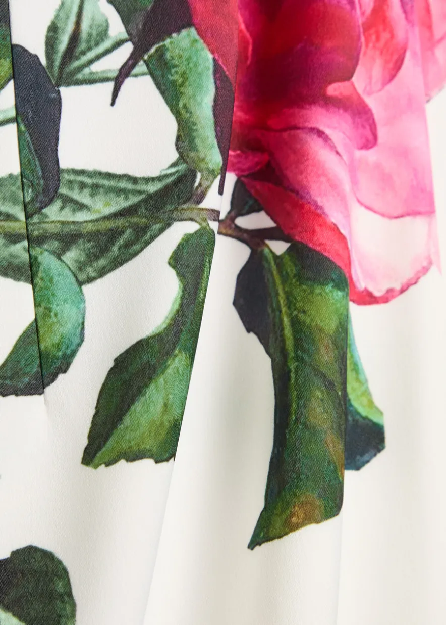 Nina floral-print satin-crepe midi dress