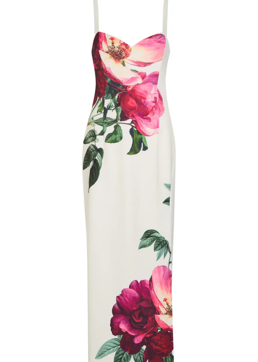 Nina floral-print satin-crepe midi dress