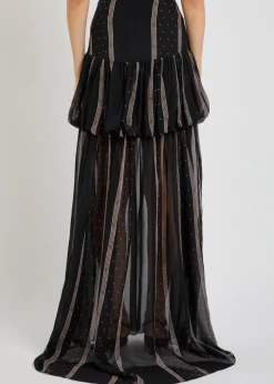 Nina printed silk-chiffon maxi skirt