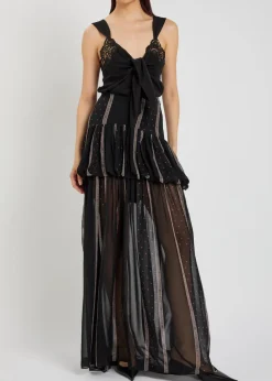Nina printed silk-chiffon maxi skirt
