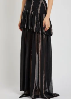 Nina printed silk-chiffon maxi skirt