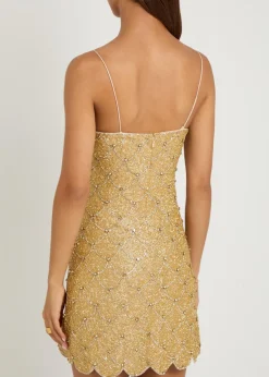 Nina scalloped embellished mini dress