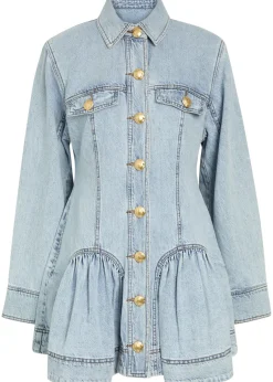 Noa gathered denim mini dress