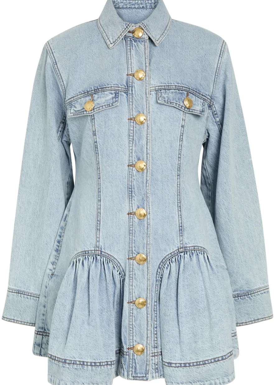 Noa gathered denim mini dress