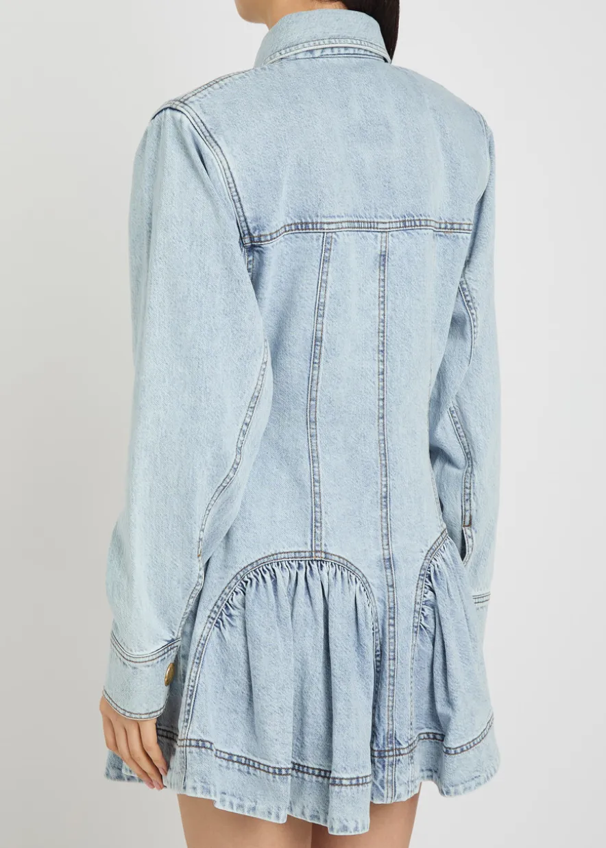 Noa gathered denim mini dress