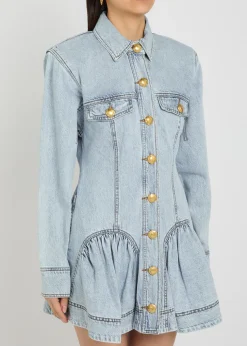 Noa gathered denim mini dress