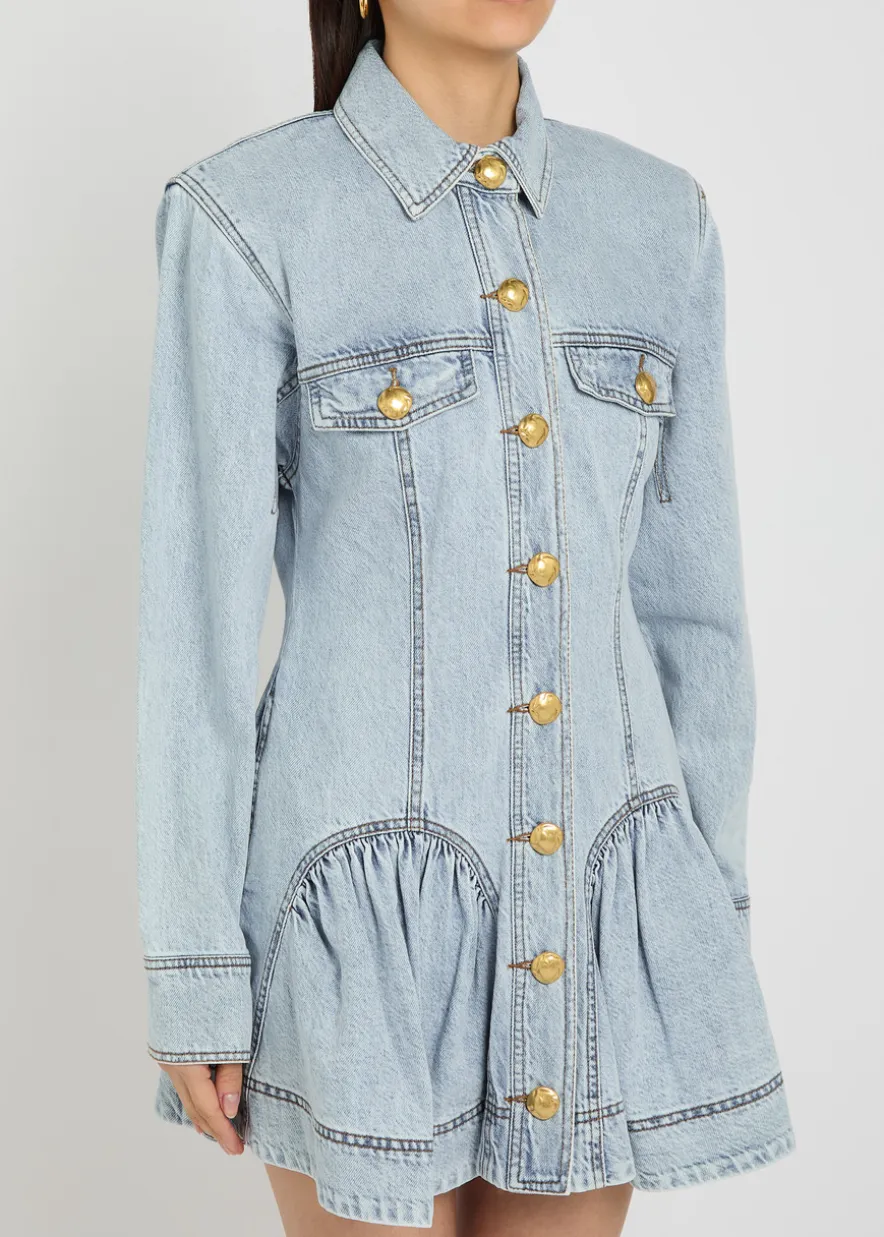 Noa gathered denim mini dress