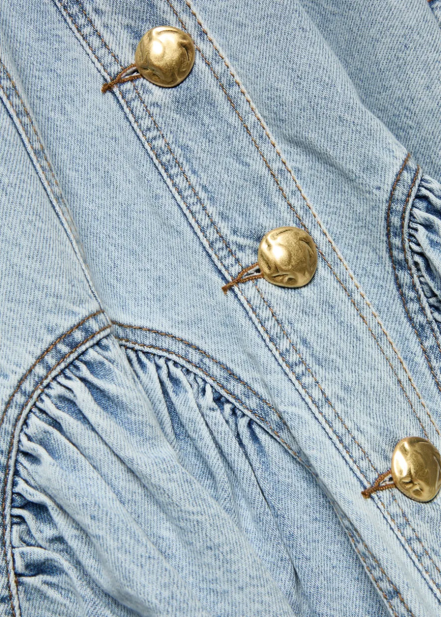 Noa gathered denim mini dress