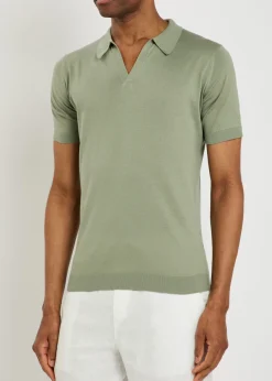 Noah fine-knit cotton polo shirt