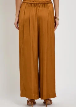 Nolia wide-leg satin trousers