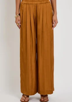 Nolia wide-leg satin trousers