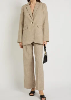 Noor linen and wool-blend blazer