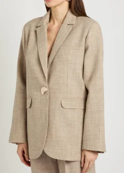 Noor linen and wool-blend blazer