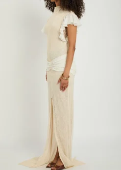 Noor ruffled lace maxi dress
