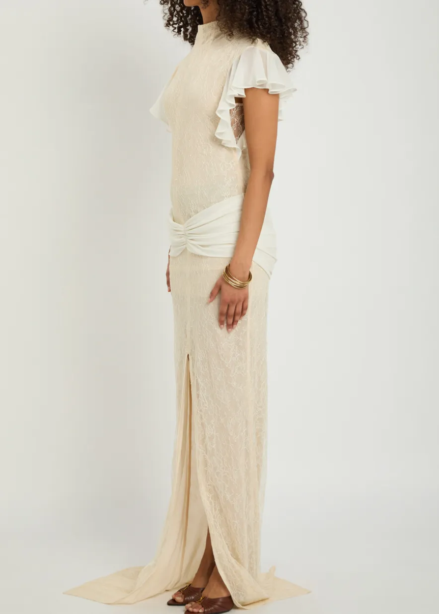 Noor ruffled lace maxi dress