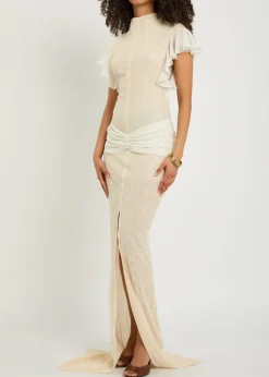 Noor ruffled lace maxi dress