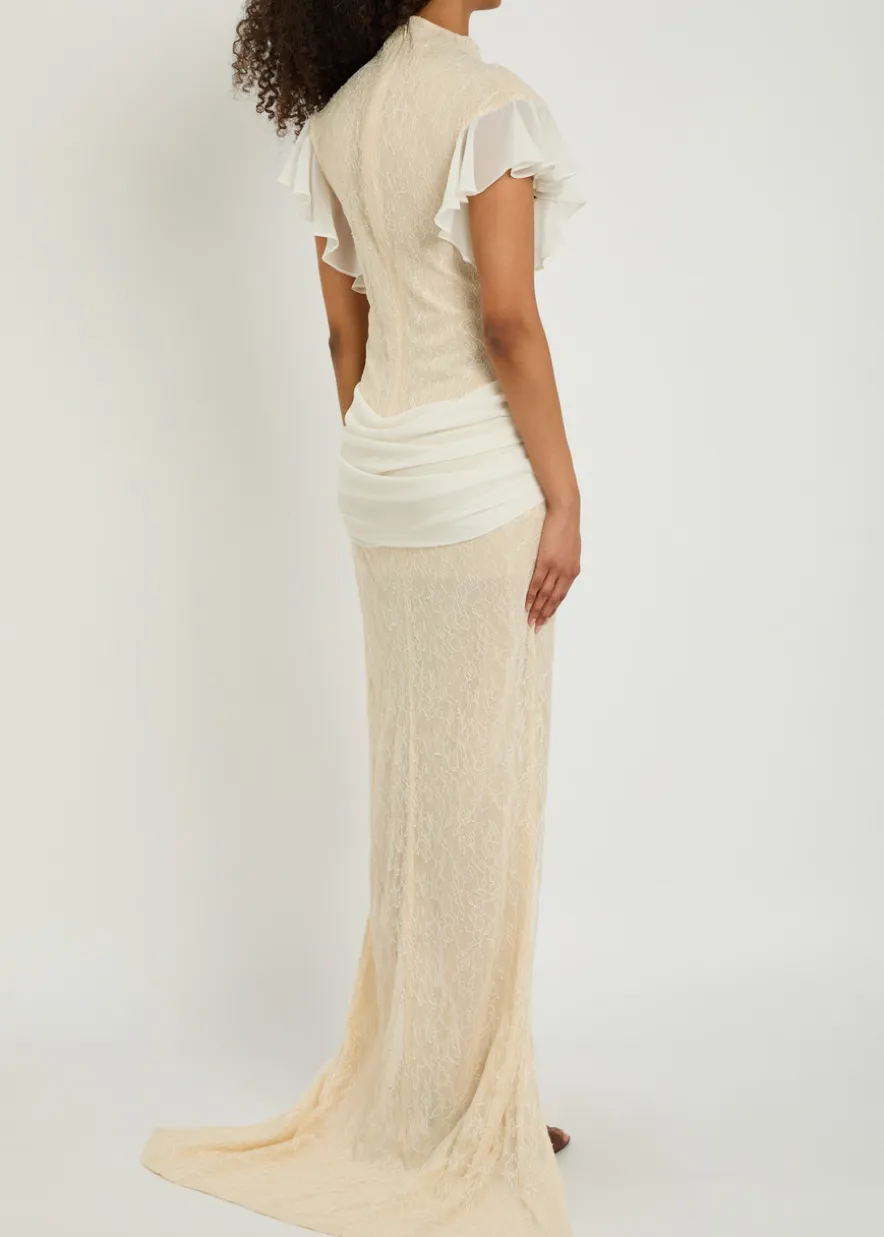 Noor ruffled lace maxi dress