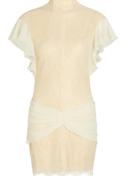 Noor ruffled lace mini dress