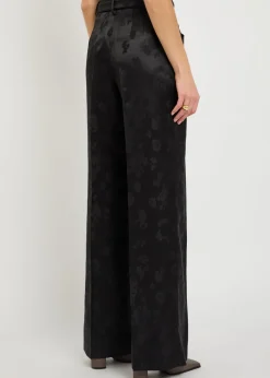 Norman floral-jacquard silk trousers