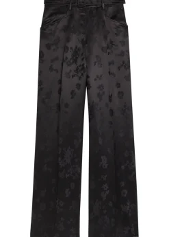 Norman floral-jacquard silk trousers