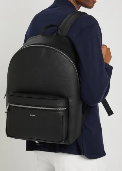 Northon logo saffiano leather backpack