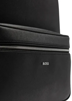 Northon logo saffiano leather backpack