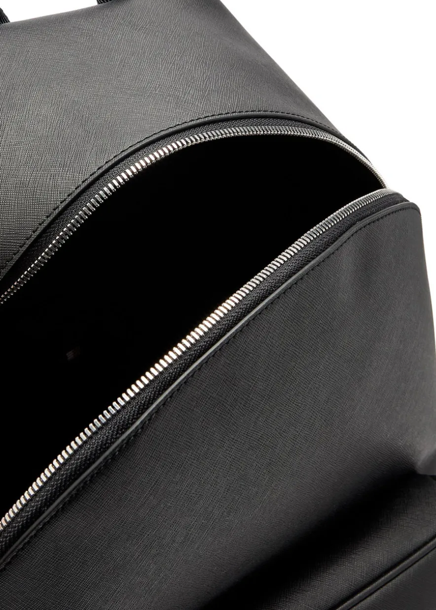 Northon logo saffiano leather backpack