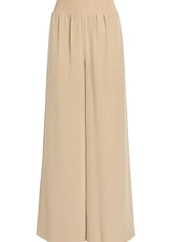 Nour wide-leg satin-twill trousers