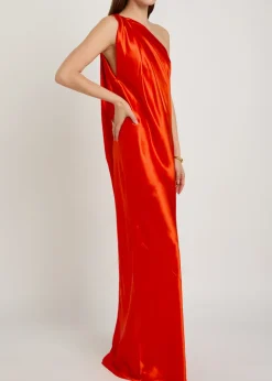 Nova draped silk maxi dress