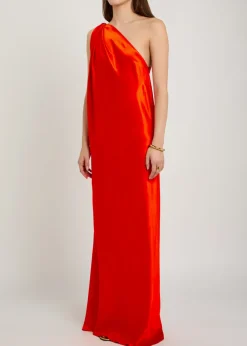Nova draped silk maxi dress
