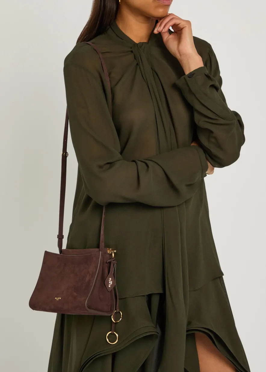 Nubuck small shoulder bag