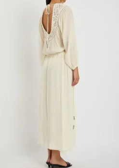 Nydia lace-trim silk-georgette maxi dress