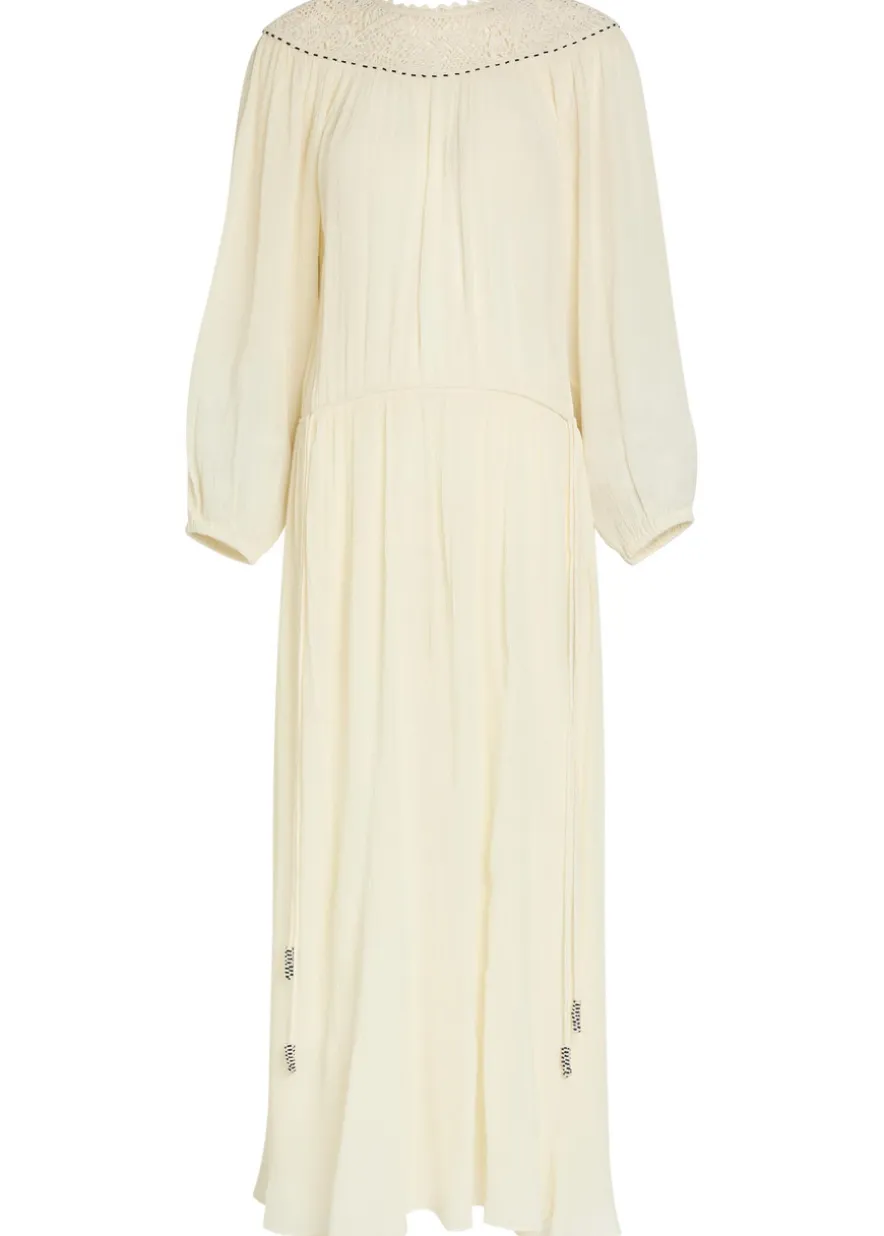 Nydia lace-trim silk-georgette maxi dress