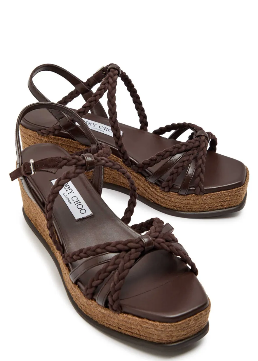 Nyra 60 braided leather espadrille sandals