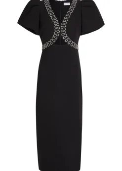 Nyx crystal-embellished crepe midi dress