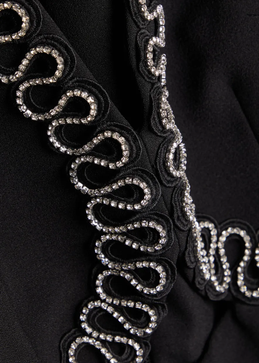 Nyx crystal-embellished crepe midi dress