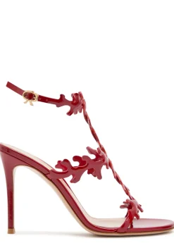 Ocean 95 coral-design glossed nappa sandals