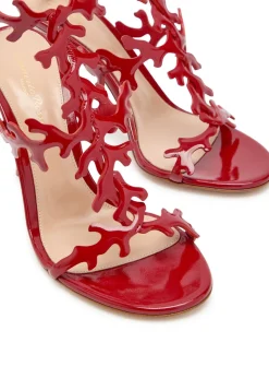 Ocean 95 coral-design glossed nappa sandals